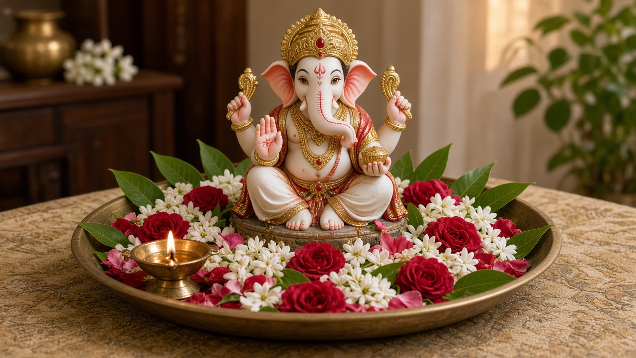 Ganesh pooja at the house in Bengaluru