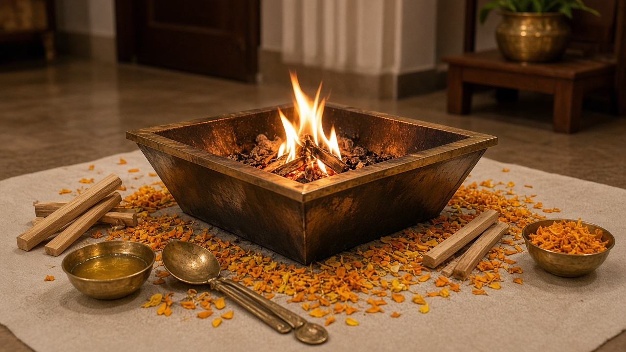 Ganesh hom at the house in Bengaluru